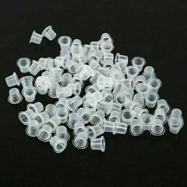 100/200/300/500 piezas tapas de tinta tazas de plástico suministros para tatuajes tazas de tinta portavasos