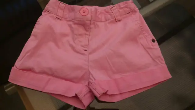 Pantaloncini da bambina 6 anni rosa Next cotone regolabile vita risvolti