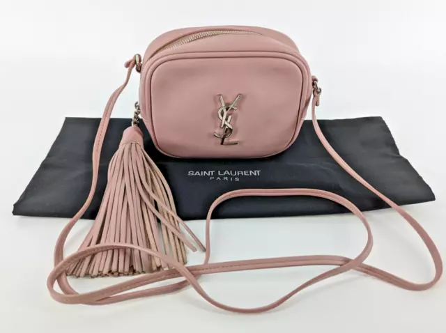 Saint Laurent Classic Monogram Blogger Crossbody Leather Bag (Small) in Pink