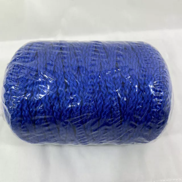 Cordón trenzado 6 mm x 100 yardas macramé azul real polipropileno hecho en Canadá