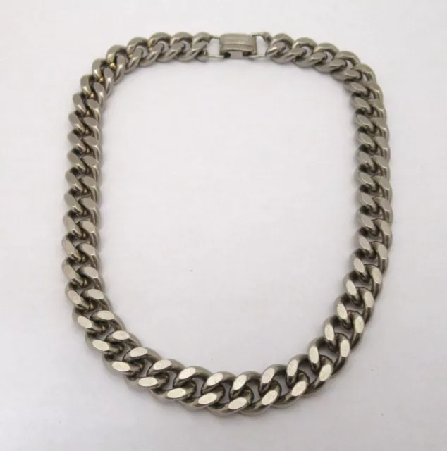 CORO PEGASUS Vintage Silver Tone Heavy Curb Chain Choker Necklace 15.5" CORO PEGASUS Vintage Silver Tone Heavy Curb Chain Choker Necklace 15.5"