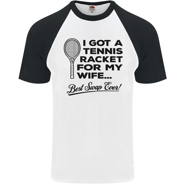 Un Tennis Racchetta per My Wife Migliore Swap Ever! Uomo S/S Baseball T-Shirt