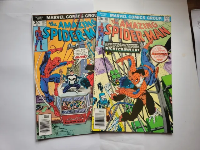 Amazing Spider-Man Lot #161 +162  UNREAD Very Fine Nightcrawler-Punisher!!