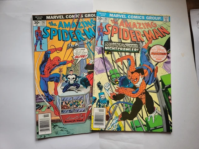 Amazing Spider-Man Lot #161 +162  UNREAD Very Fine Nightcrawler-Punisher!!