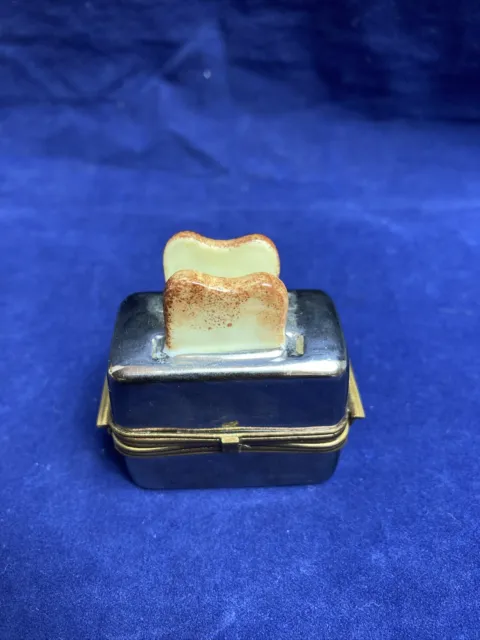 Rochard Limoges France Peint Main Toaster With Slices Of Toast Trinket Box