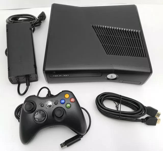 Microsoft XBox 360 E System BLACK Video Game Console 4GB Wireless Bundle  360E 