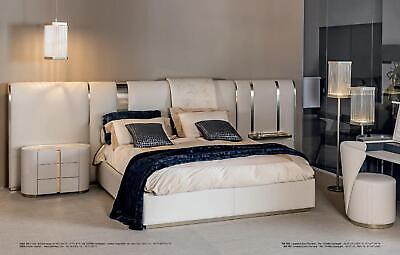 Dormitorio cama mesita de noche con cajones muebles decoración italiana 3 piezas