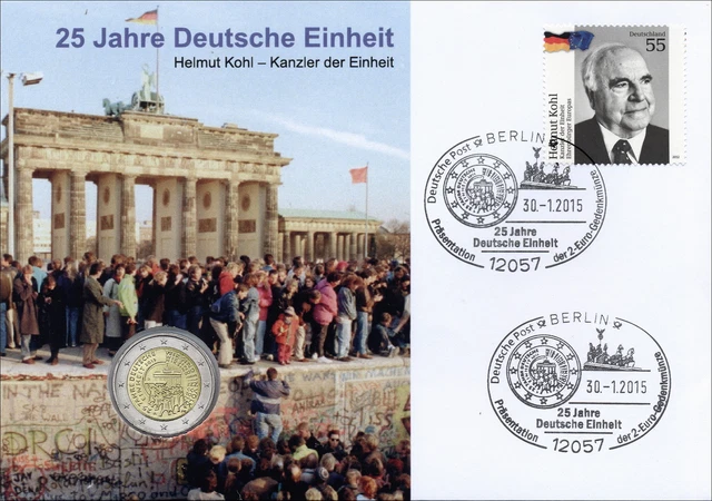 L-8940 • Numisbrief 25 J. Deutsche Einheit / Helmut Kohl 2 Euro