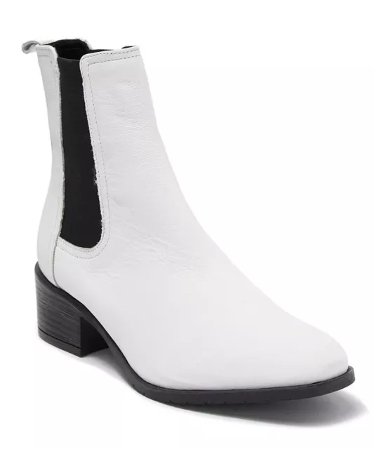 Kenneth Cole Reaction WHITE Women's Salt Leather Closed Toe Ankle Boots, US 9.5M