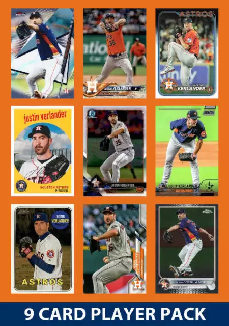 Justin Verlander Houston Astros 9 Card Legend Pack Topps Bowman