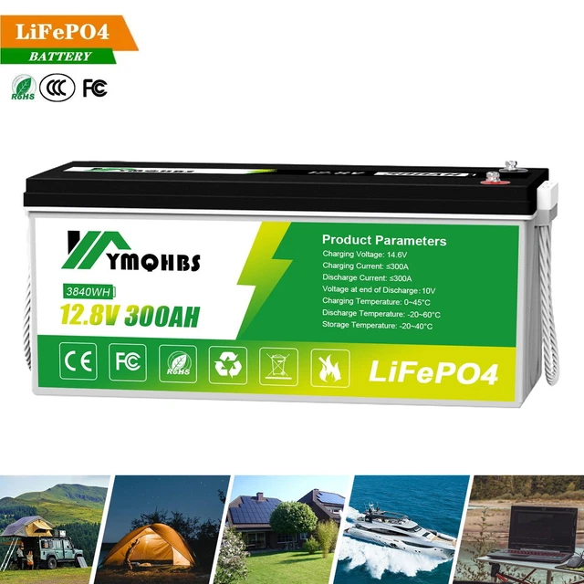 12V 300Ah LiFePO4 Lithium Battery Upgraded BMS 10-Year Lifespan 3840Wh Energy