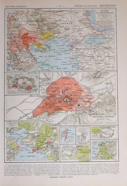 Historische Landkarte Mazedonien Königreich ~ Alte Athen Stadt Plan OLYMPIA