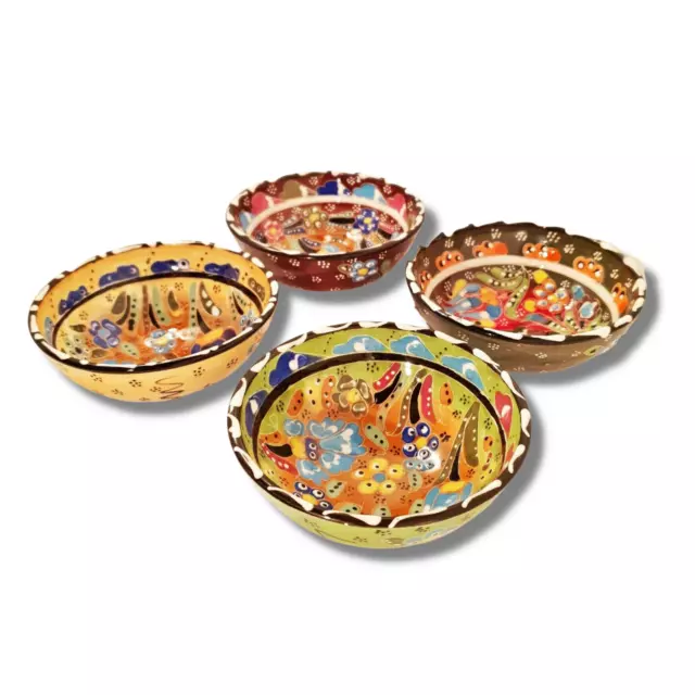 Turkish Moroccan Bowl Plate Handmade Painted Colourful Ceramic Hot Coasters