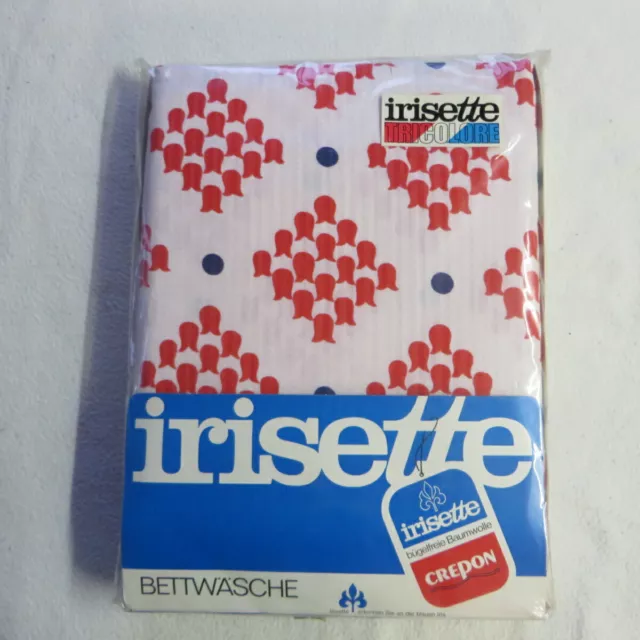 Irisette Baumwoll-Seersucker Bettwäsche 2 teilig 135 x 200 + 80 x 80 cm OVP NEU