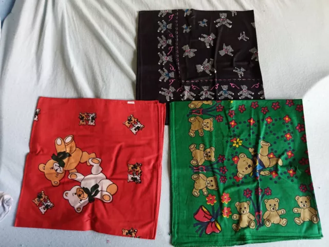 3 x Nickitücher,Bandana,Kopftuch,Halstuch,Mundschutz aus 100% Baumwolle