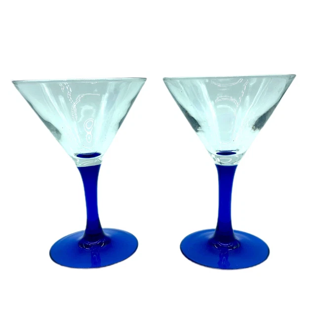 LUMINARC COBALT BLUE Stem Martini Liqueur Wine Glass Pair 5 25 Barware luminarc-cobalt-blue-stem-martini-liqueur-wine-glass-pair-5-25-barware