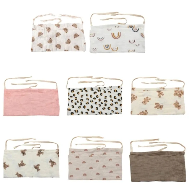 Baby Bedside Storage Bag Double Layer Cotton Pockets Organizer