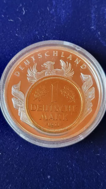 Medaille Das Geld Europas mit vergoldeter 1DM Münze 1971 inkl. Zertifikat