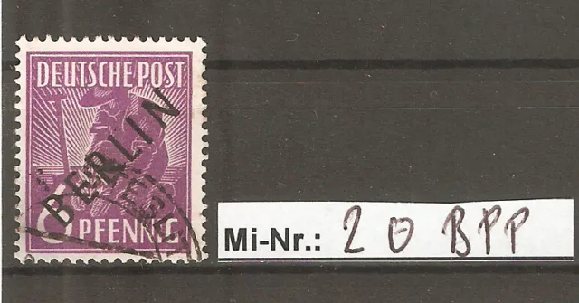 Berlin Mi-Nr.: 2 Schwarzaufdruck 1948 sauber gestempelt geprüft Schlegel.BPP