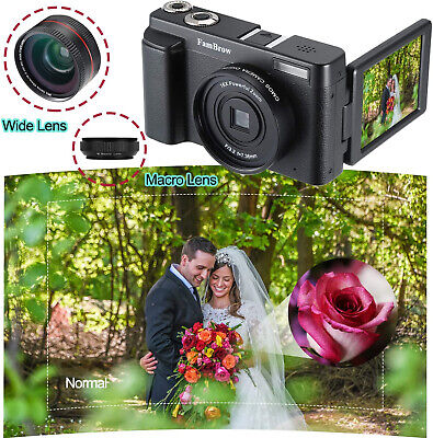 Fotocamera Digitale e Videocamera ,FamBrow Full HD 1080P WiFi Camcorder 24MP 16x