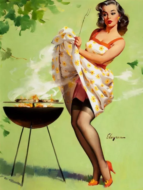 Pin Up BBQ,, Sexy Pin Plaque Retro Art  poster metal sign vintage sign tin