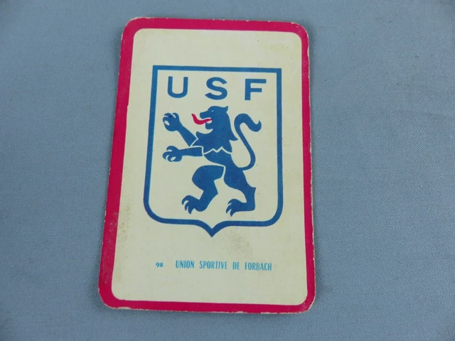 ancienne carte miroir sprint ecusson football 1960 style panini