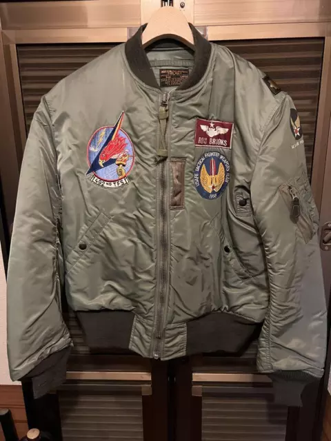 Sortie De Imprimé Rare Article BUZZ RICKSON'S MA-1 Taille L Vol Veste MIL-J-8279