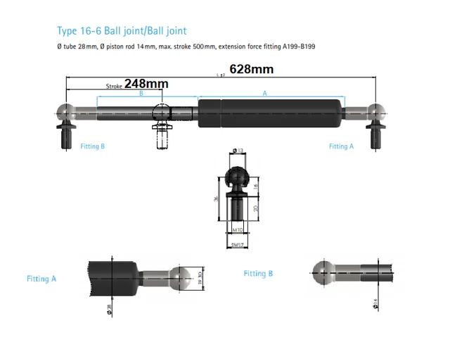 IFOR WILLIAMS GAS STRUT To Fit Horsebox Trailer Ramp Door Spring HB401