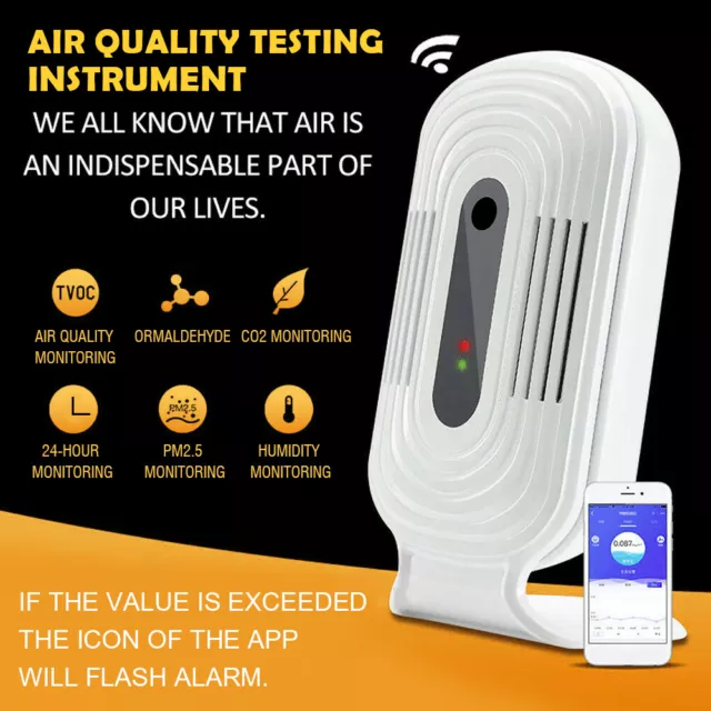 Wifi Air Quality Tester Smart Monitor Detector PM2.5 HCHO & TVOC & CO2 Analyzer