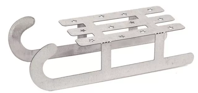 Slitta Di Lamiera Ccciaio, Argento 2,6x6,9x1,5cm Decorazione Tavolo Rialzo