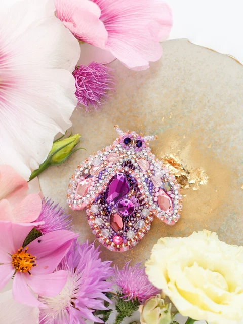 Hágalo usted mismo Kit de fabricación de joyas Broche alfiler ""Alas de ametrina"" Broches hechos a mano Cuentas