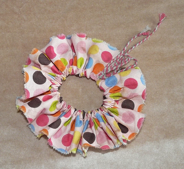 COLLAR, RUFFLE,  antique style, polka dots,  for collectible teddies & dolls