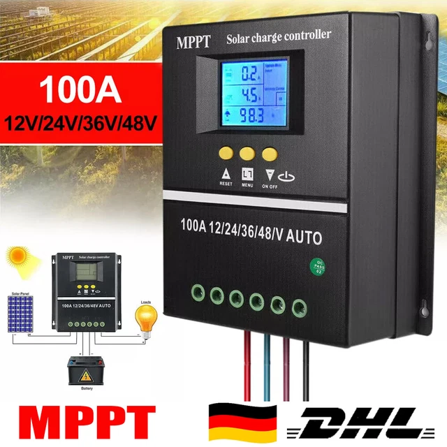 100A MPPT Solar Laderegler Mit Bluetooth & WLAN - 12V/24V/36V/48V Für Solaranlagen