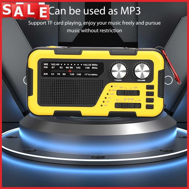 RADIOS USB AM/FM 3,5 mm prise casque solaire manivelle radio 4000mAh ...