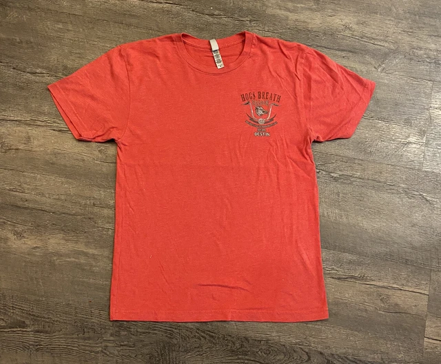 Hogs Breath Saloon Destin Men's T-Shirt Medium Short Sleeve Red Graphic Print