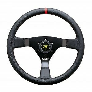 OMP VOLANTE AUTO CALICE 3 RAZZE WRC OMP RACING NERO PELLE LISCIA OD/1980/NR CLACSON 