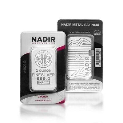Box of 35 Pieces of 1oz Nadir Metal Rafineri Silver Bars - 999.0