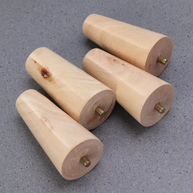 4 PCS Dining Table Legs Round Tapered Sofa Patas Para Wooden Furniture