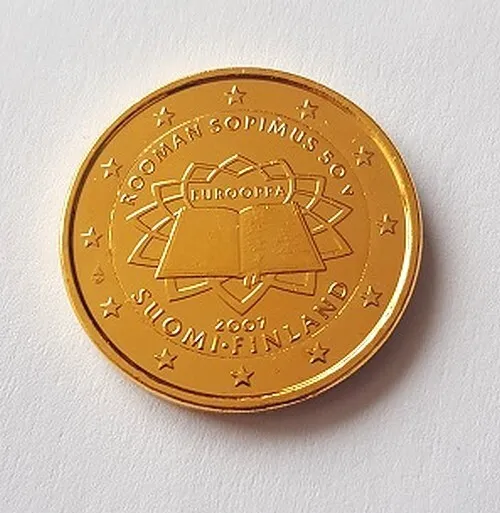 Finlande 2007 - Traite De Rome - 2 Euros Commemorative - Plaque Or - Vergoldet