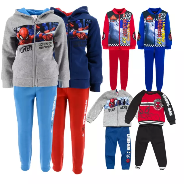 Kids Boys Marvel Avengers Spider-Man Lightning McQueen Cars Jogging Tracksuits