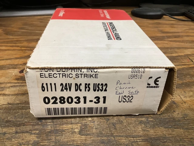 Von Duprin Electric Strike 6111 Satin Steel 12VDC Fail Secure Silver 028031-31
