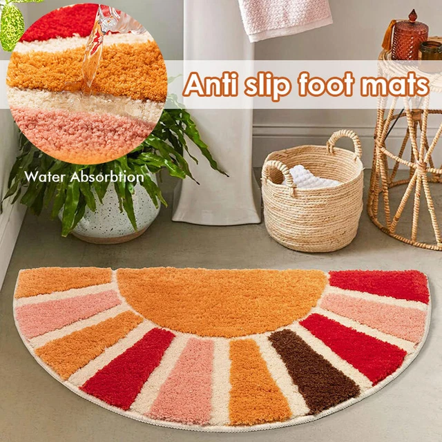 Tappetini da bagno 16x30 pollici tappetino da bagno mezzo cerchio decorazione casa tappetino antiscivolo per interno