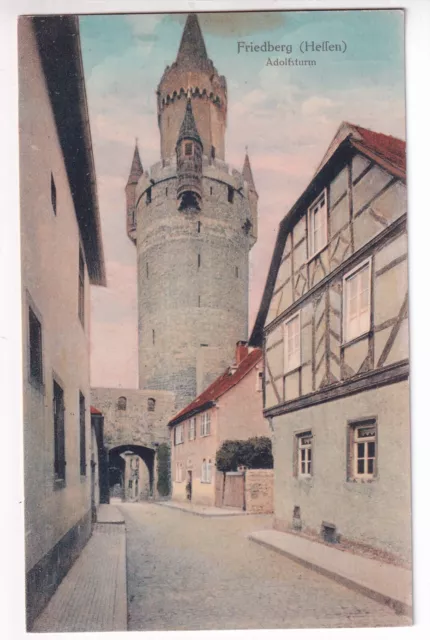 FRIEDBERG IN HESSEN um 1910: ADOLFSTURM in der Burg, farbige KARTE, ungelaufen