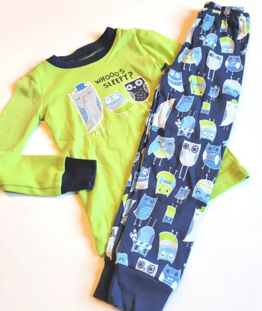 Gymboree Boys Gymmies sz 4 Owl Whooo's Sleepy Pajamas Set Green Blue NWT 2