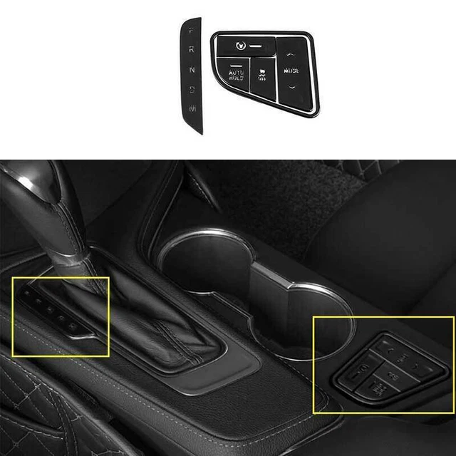 For Cadillac CT4 2020-2024 Black Aluminum Alloy Center Console Button Cover 6PCS