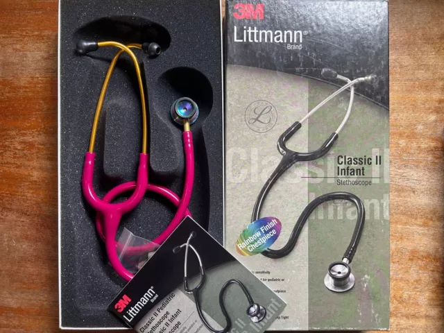 3M Littmann Infant Stethoscope - Raspberry Tube - Rainbow chestpiece