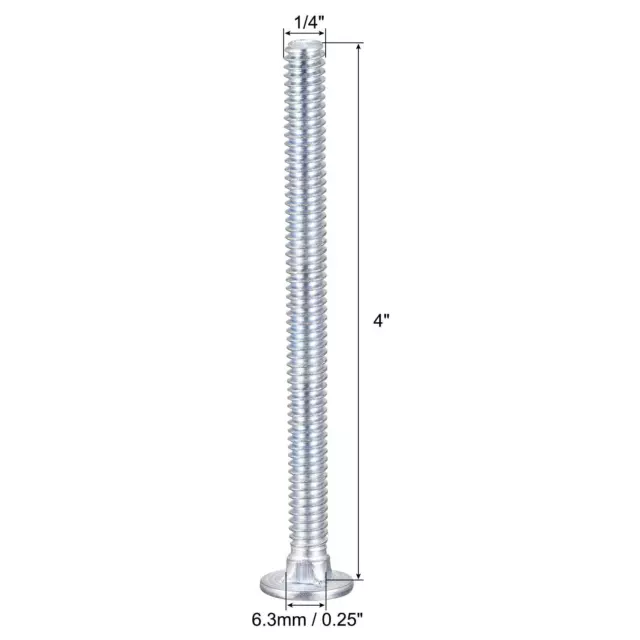 1/4-20x4" Carro Perno Redondo Cabeza Cuadrado Cuello Q235 Carbono Acero 5 Piezas 2