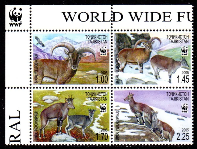 Tajikistan 2005 Nature Protection - Himalayan Blue Sheep- Wwf - Mnh-Uk Post Free