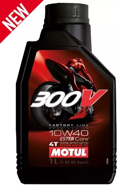 Huile Motul 300V 10W40 1 L 100% Synthétique Factory Line Racing