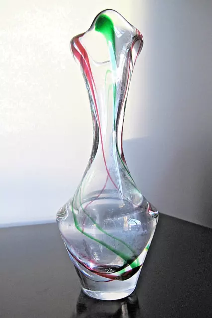 Signed Czechoslovakian Art Glass Vase Borocrystal 1960'S